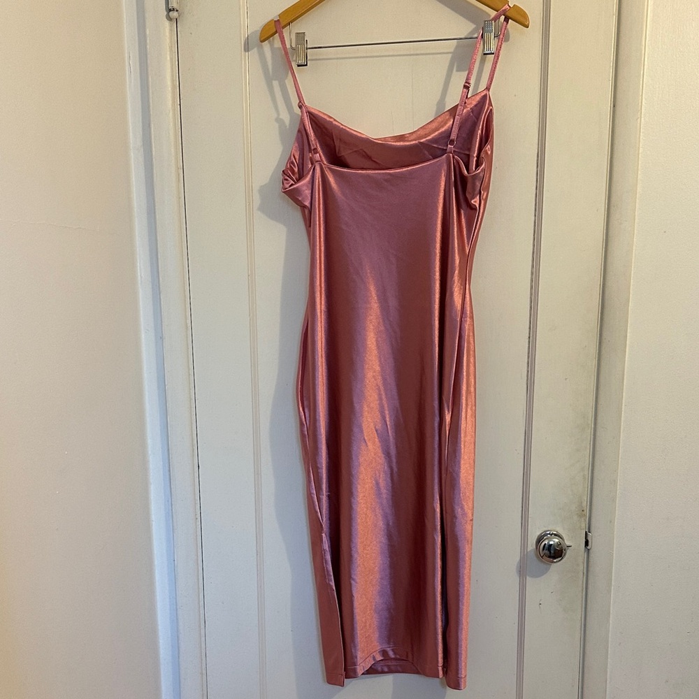 xxxiticat elegant Pink Satin-like Slip Dress - Picture 3 of 6